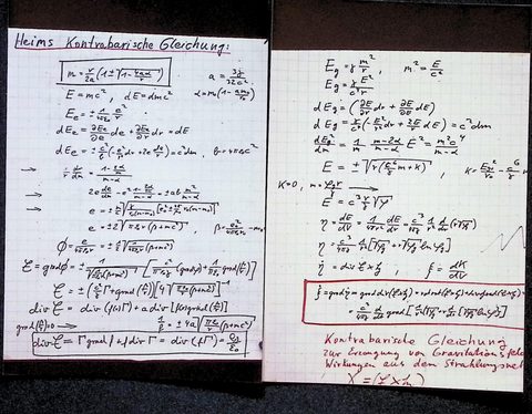 Herleitung der kontrabarischen Gleichung – handschriftliche Blätter